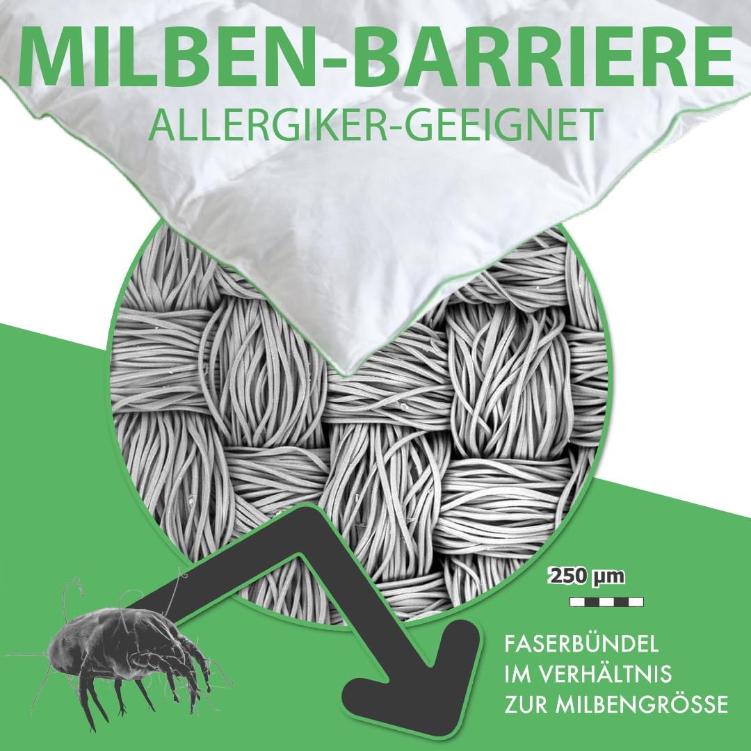 Welldora Komfort Bettdecke 155x220 Winter | 100% Extraweiche Federn & Daunen | Fachärztlich geprüft, Oeko-Tex, Allergiker | Zertifiziert für Tierwohl | Dicke extrawarme Winterdecke Daunendecke