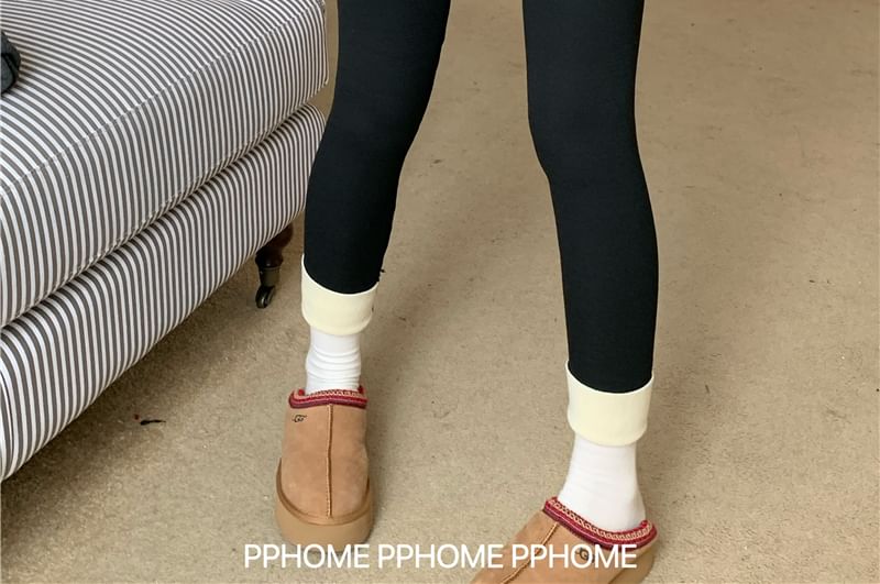 Beem - Fleece-gevoerde legging met geborduurde letters