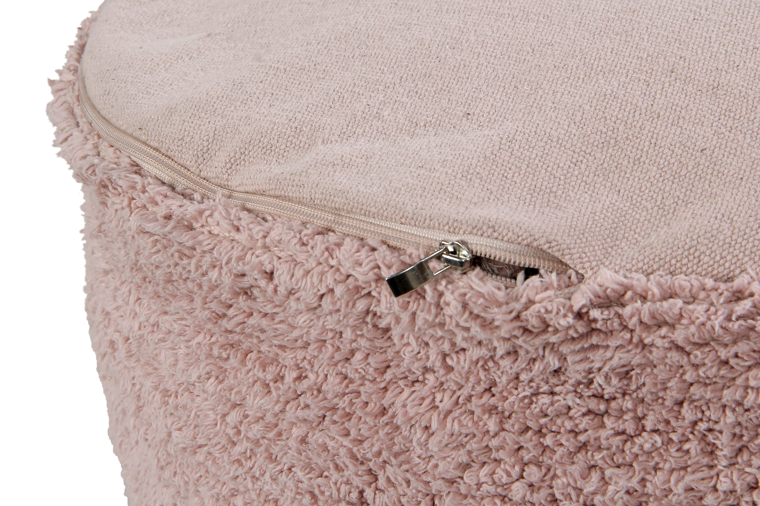 CHILL - Pouf rond couvert en coton | Rose