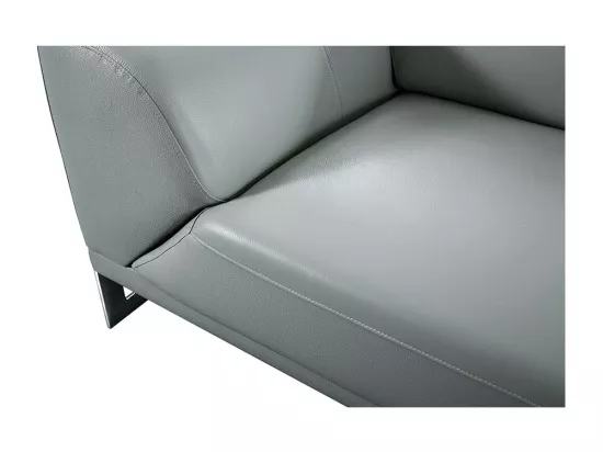 Canapé 2 places Cuir HAVANA Gris - Angle Droit