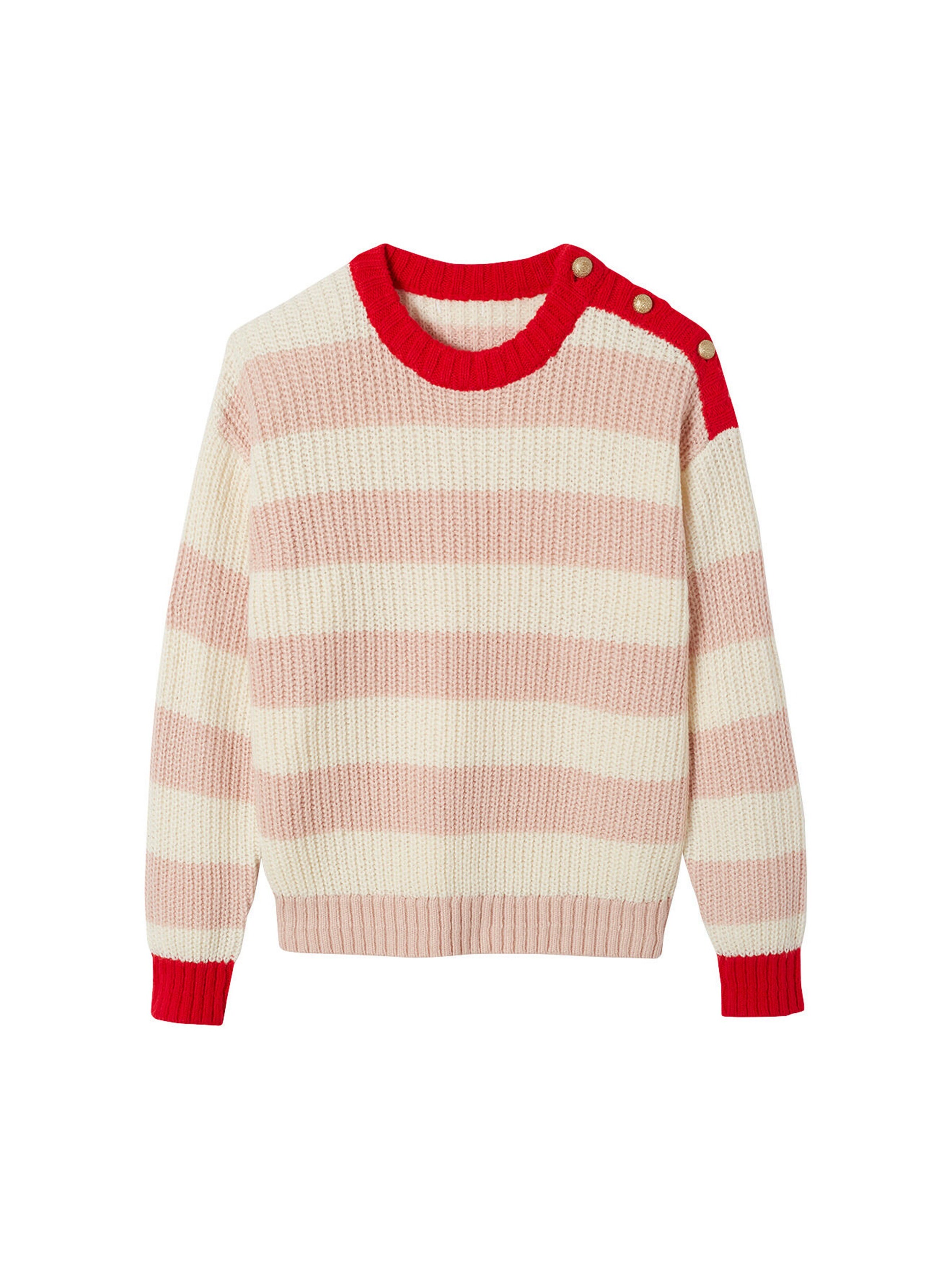 Vertbaudet Damen Pullover Mama-Tochter-Capsule STREIFENLIEBE rosa gestreift