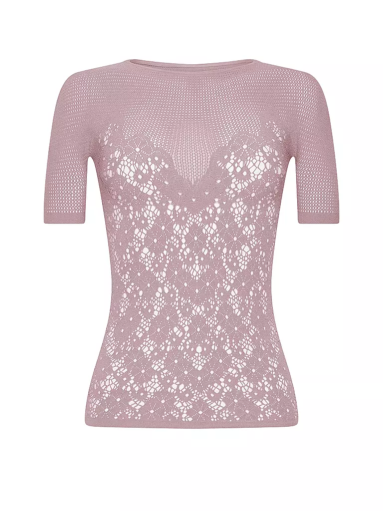 WOLFORD T-Shirt FLOWER LACE rosa