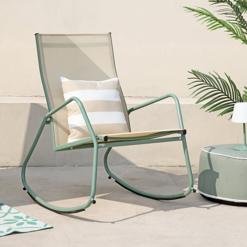 Fauteuil à bascule 'Chill' beige
