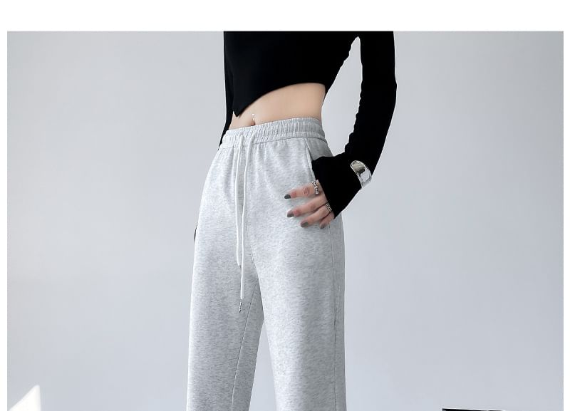 Colarseo - Effen wijd uitlopende joggingbroek met trekkoord in de taille