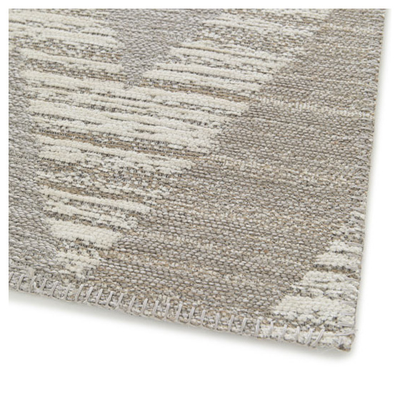Tapis tissé en polyester recyclé et jute - jaï - marron - 160 x 230 cm