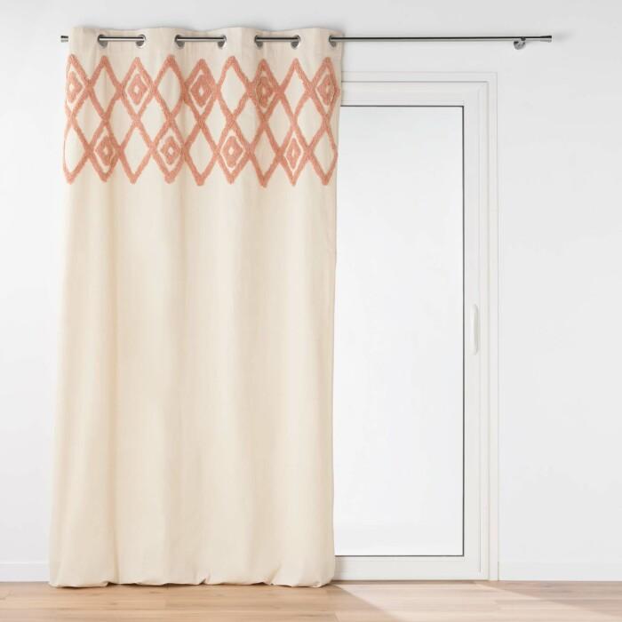 RIDEAU OEILLETS 140X240CM UNI TUFTE ATHENA MARSALA