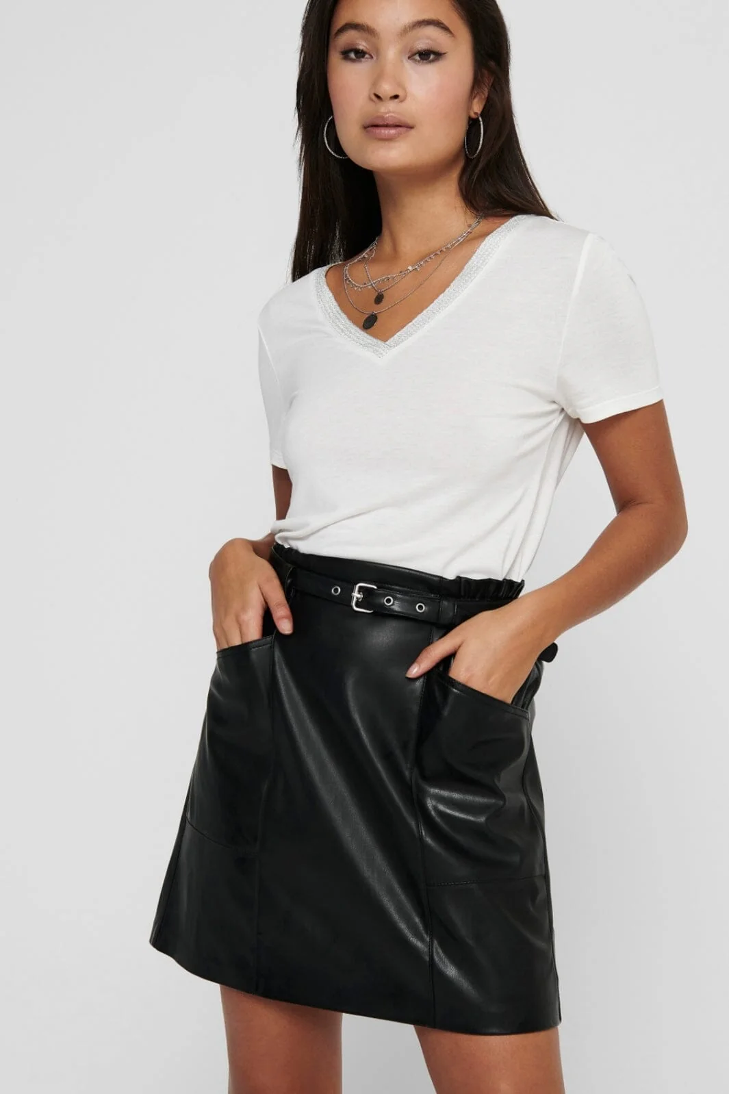 Only Onlheidi Faux Leather Skirt Cc