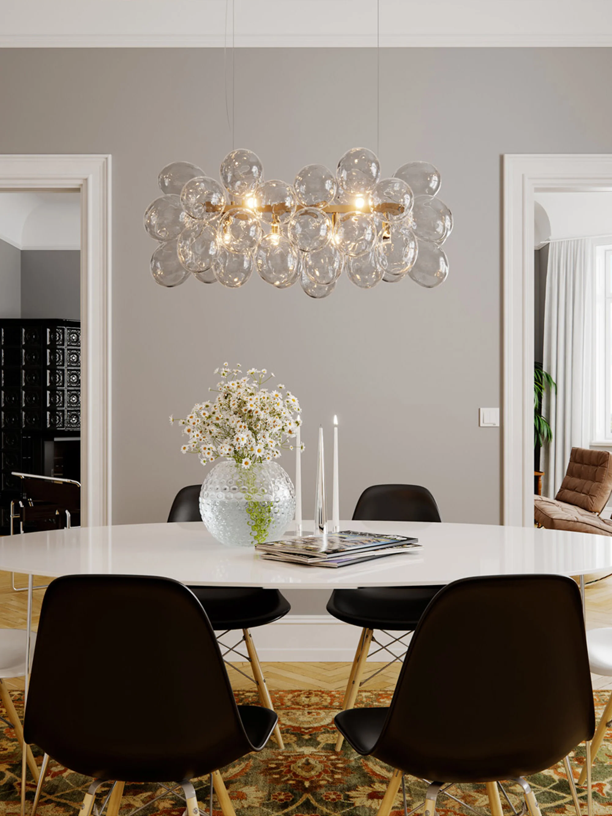 Mondgeblazen hanglamp Gross