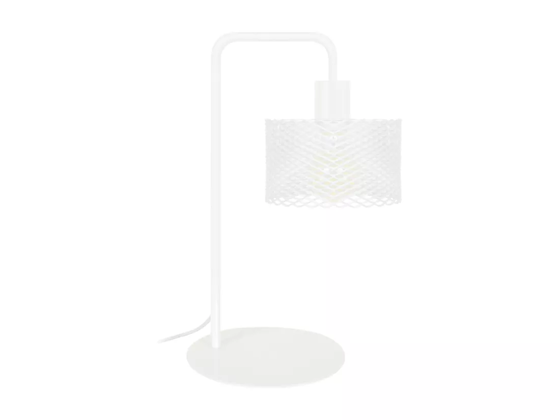 Lampe de bureau arqué métal,abajour blanc 45 cm.