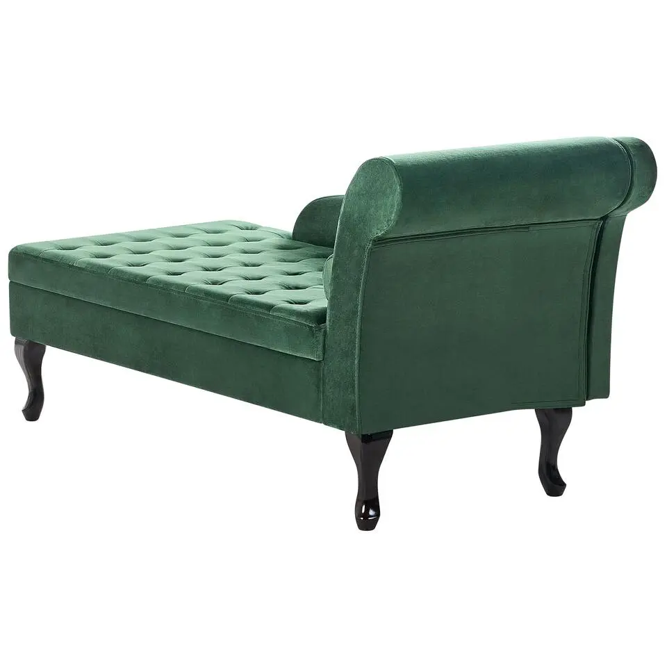 PESSAC - Chaise longue - Donkergroen - Rechterzijde - Fluweel