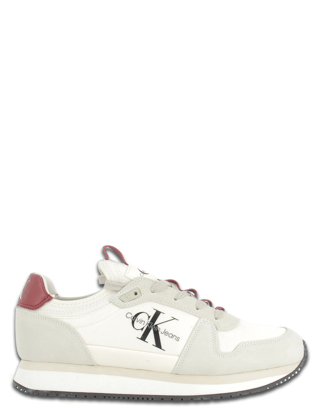 calvin klein baskets de ville homme runner sock laceup blanc/rouge