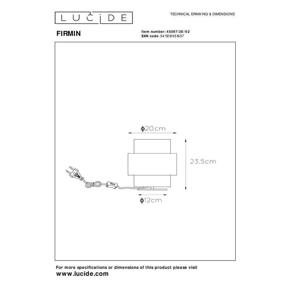 Lucide FIRMIN Tafellamp - Mat Goud / Messing
