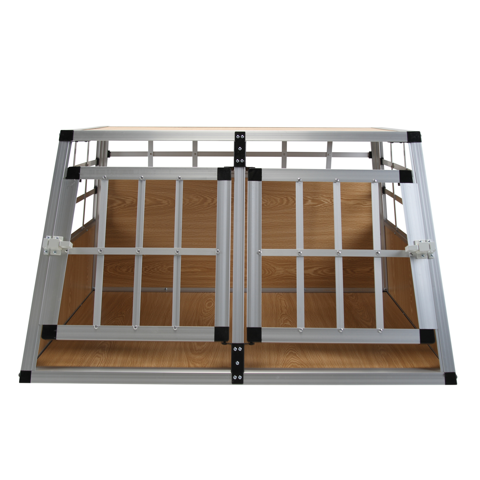 Hundebox Doppelbox Alu S hellbraun