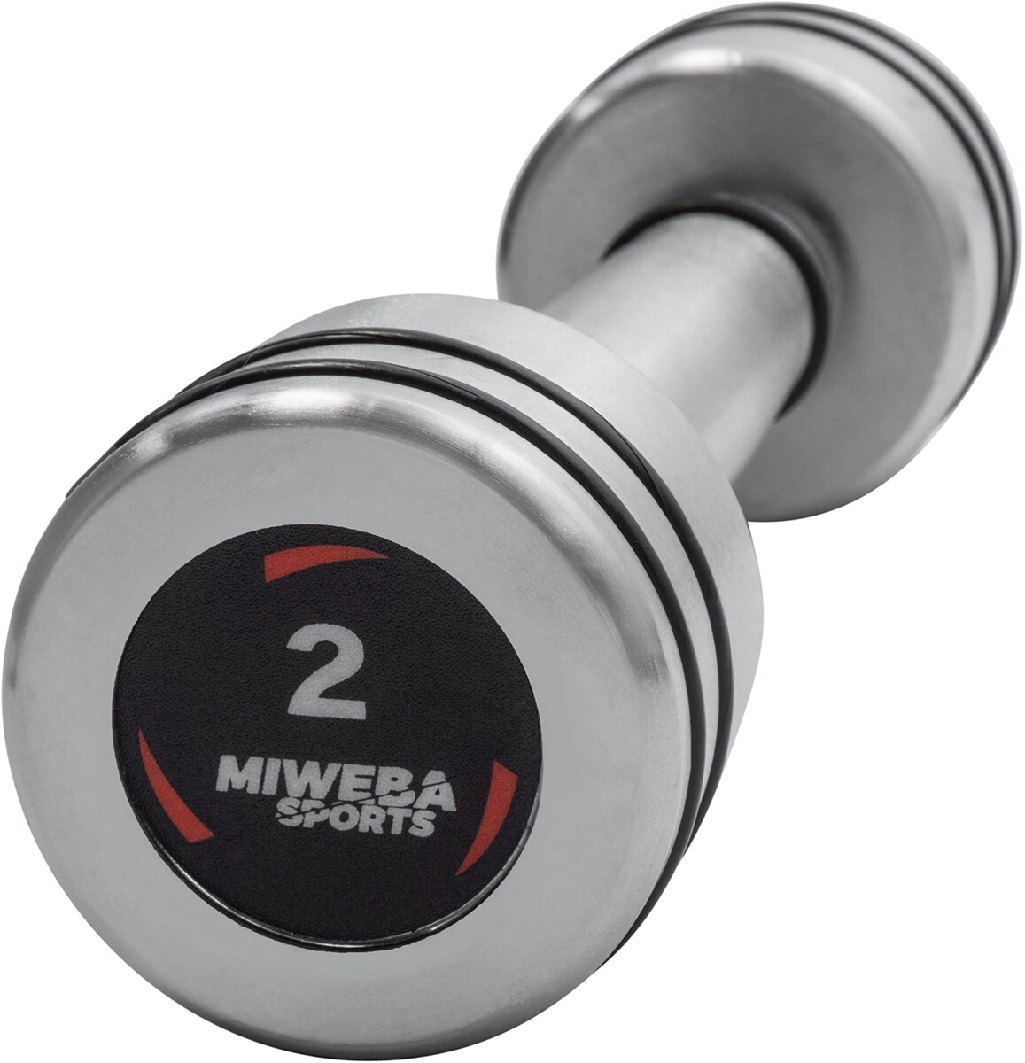Miweba Sports Chrom-Hanteln, Kurzhantel-Set, verchromter Stahl, Gummiring, 1-10 kg, 2er-Set (2x 2,0 Kg)