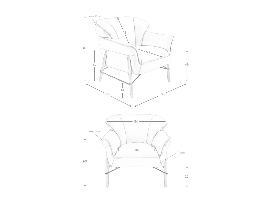 Fauteuil en cuir sable 5129 ANGEL CERDA