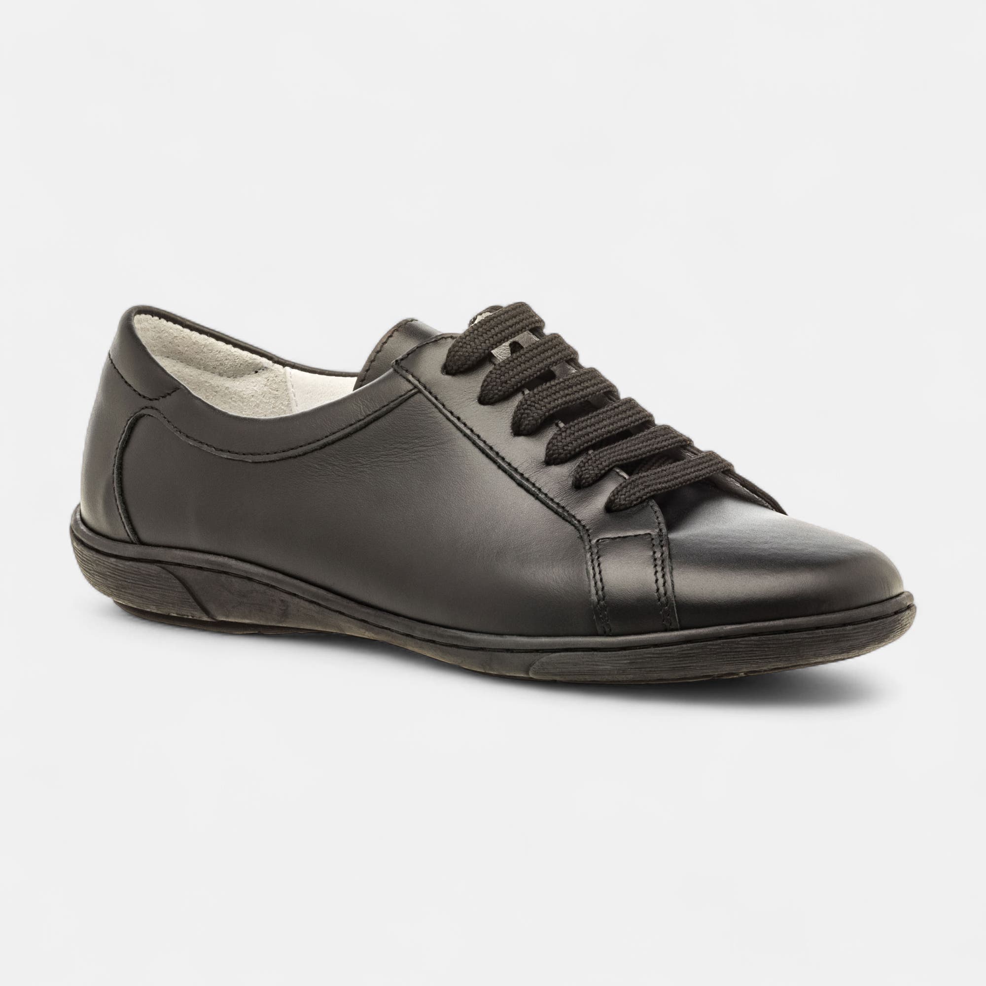 Derbies pieds sensibles Femme en cuir noir