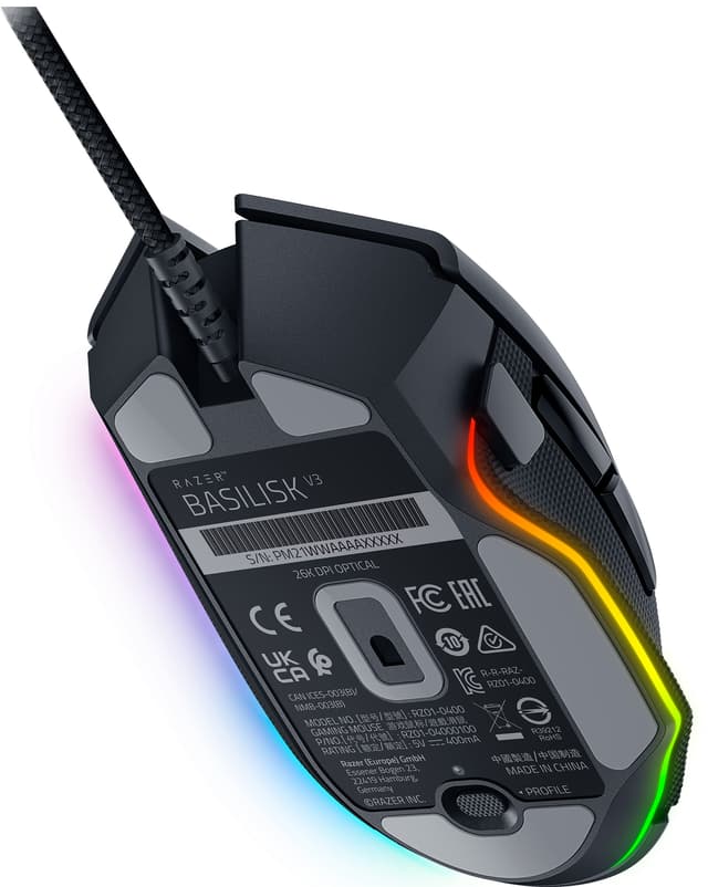 Razer Gaming mus Basilisk V3, Optisk, 26000 DPI, Sort