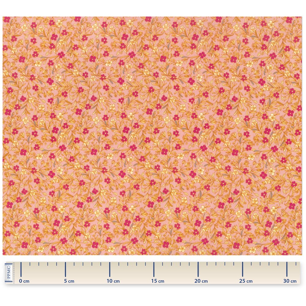 Tissu Coton Au Mètre Petites Fleurs Vieux Rose Ex1114