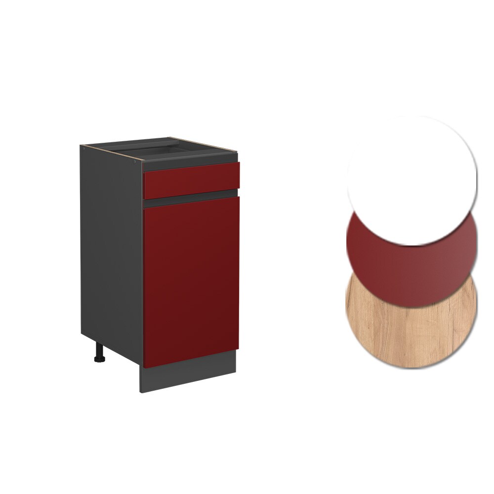 Vicco Schubunterschrank Küchenschrank Küchenmöbel R-Line J-Shape Anthrazit Rot 40 cm modern