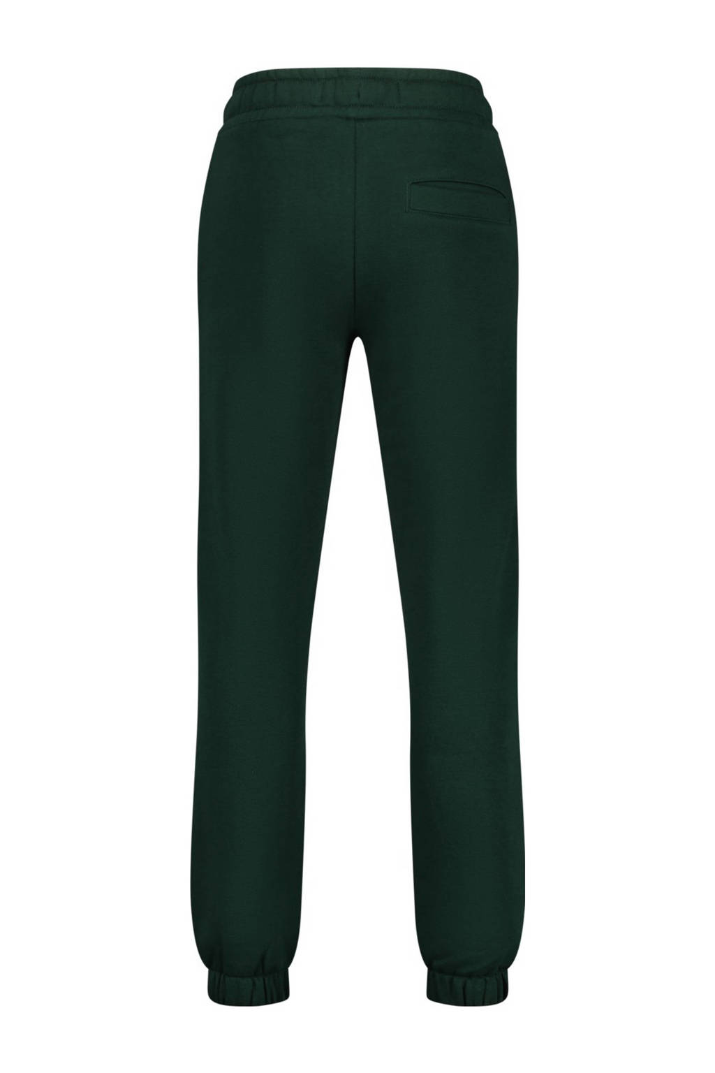 Vingino tapered fit joggingbroek Basic met printopdruk donkergroen
