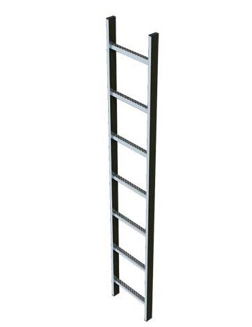 Zarges schachtladder, vrije breedte 300 mm, roestvrij staal, 9 sporten