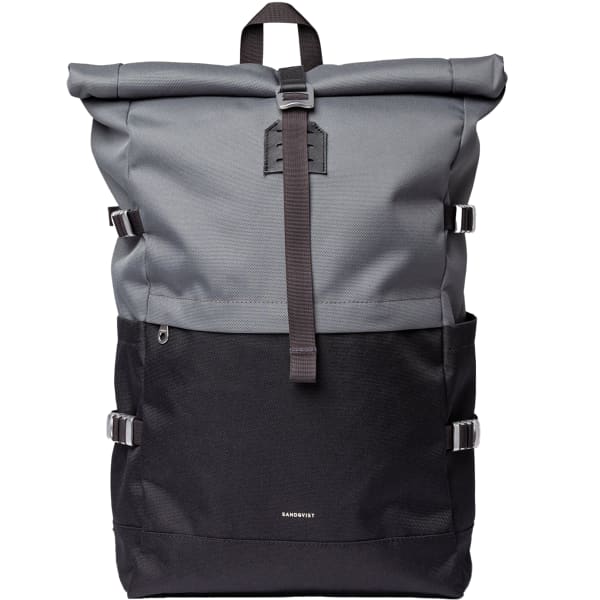 Sac à dos lifestyle SANDQVIST ICON ROLLTOP BACKPACK L MULTI DARK WITH BLACK LEATHER,