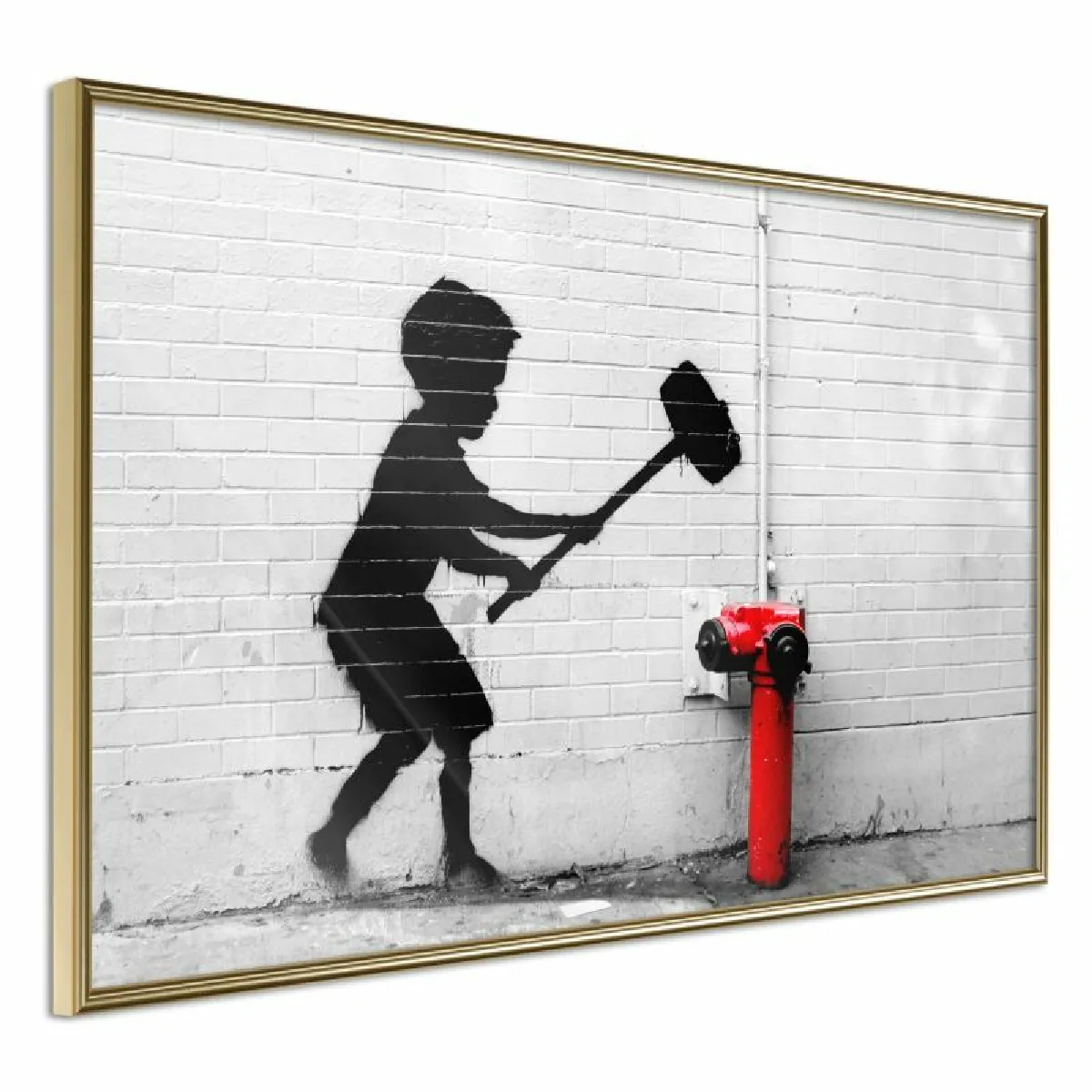 Paris Prix Affiche Encadrée Banksy Hammer Boy