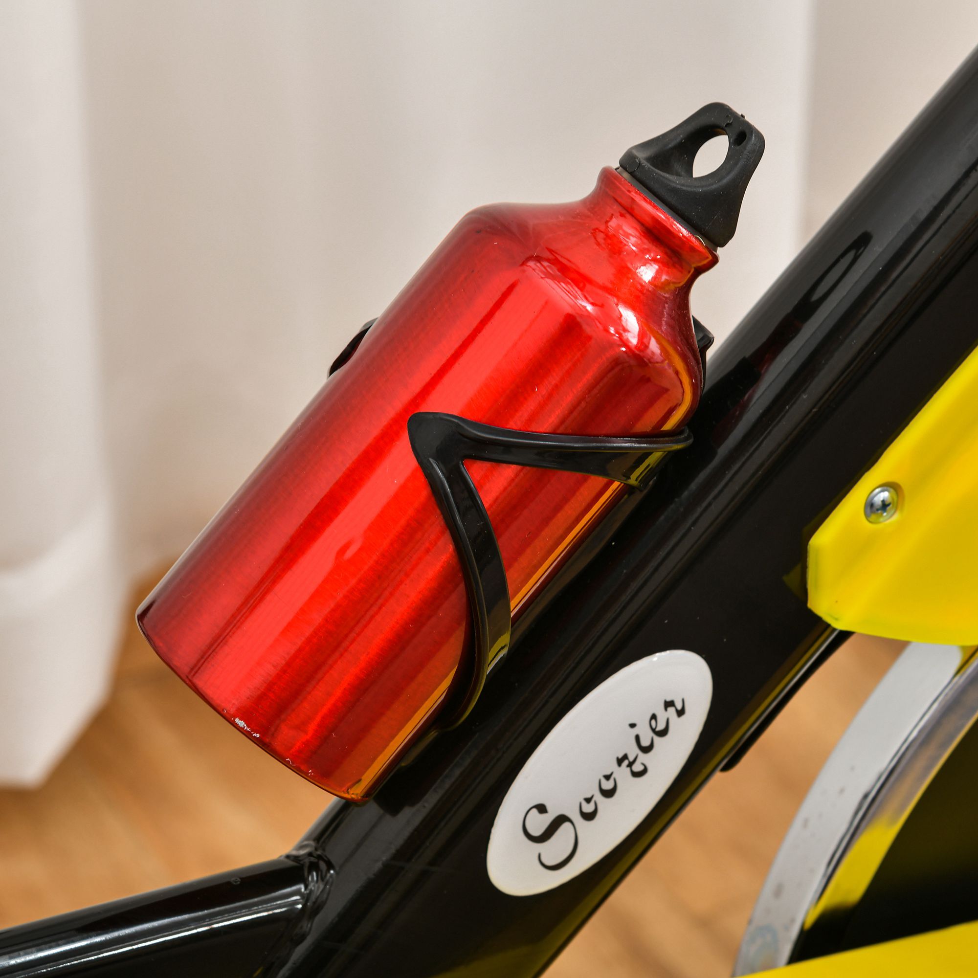 HOMCOM Fahrradtrainer höhenverstellbar gelb, schwarz 50 x 100 x 101-113 cm (BxTxH)