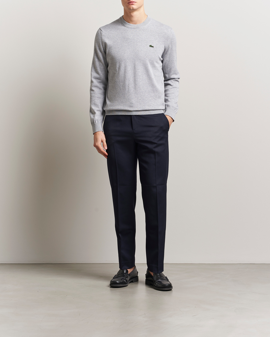 Lacoste Cotton Knitted Sweater Silver Chine