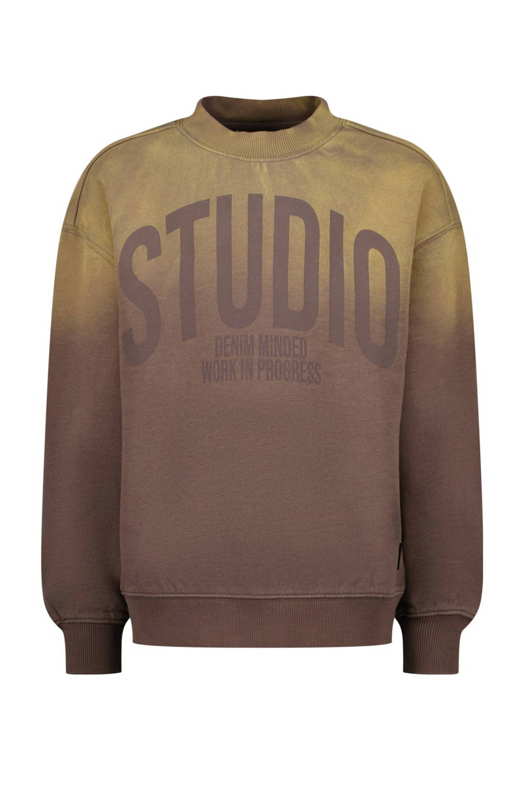 Vingino sweater Nebras met printopdruk paars/geel