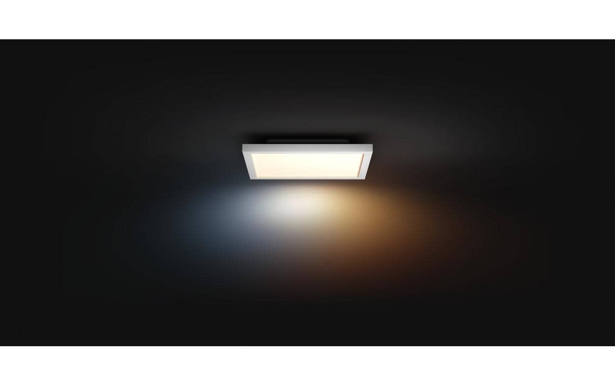 White Ambiance Aurelle Panelleuchte 30 x 30 Weiss + Dimmer<br>Flaches Hue Panel