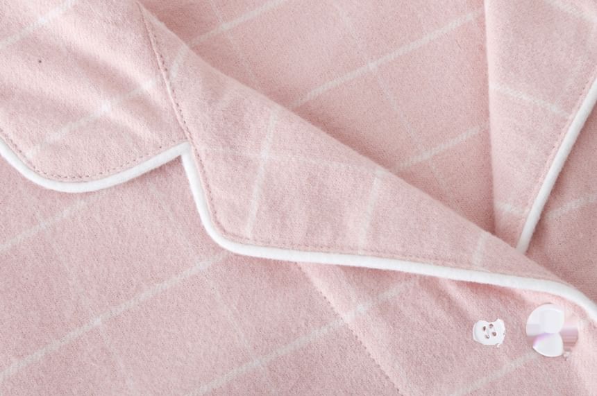 Finlies - Bijpassende pyjamaset voor koppels: geruite top met lange mouwen + broek