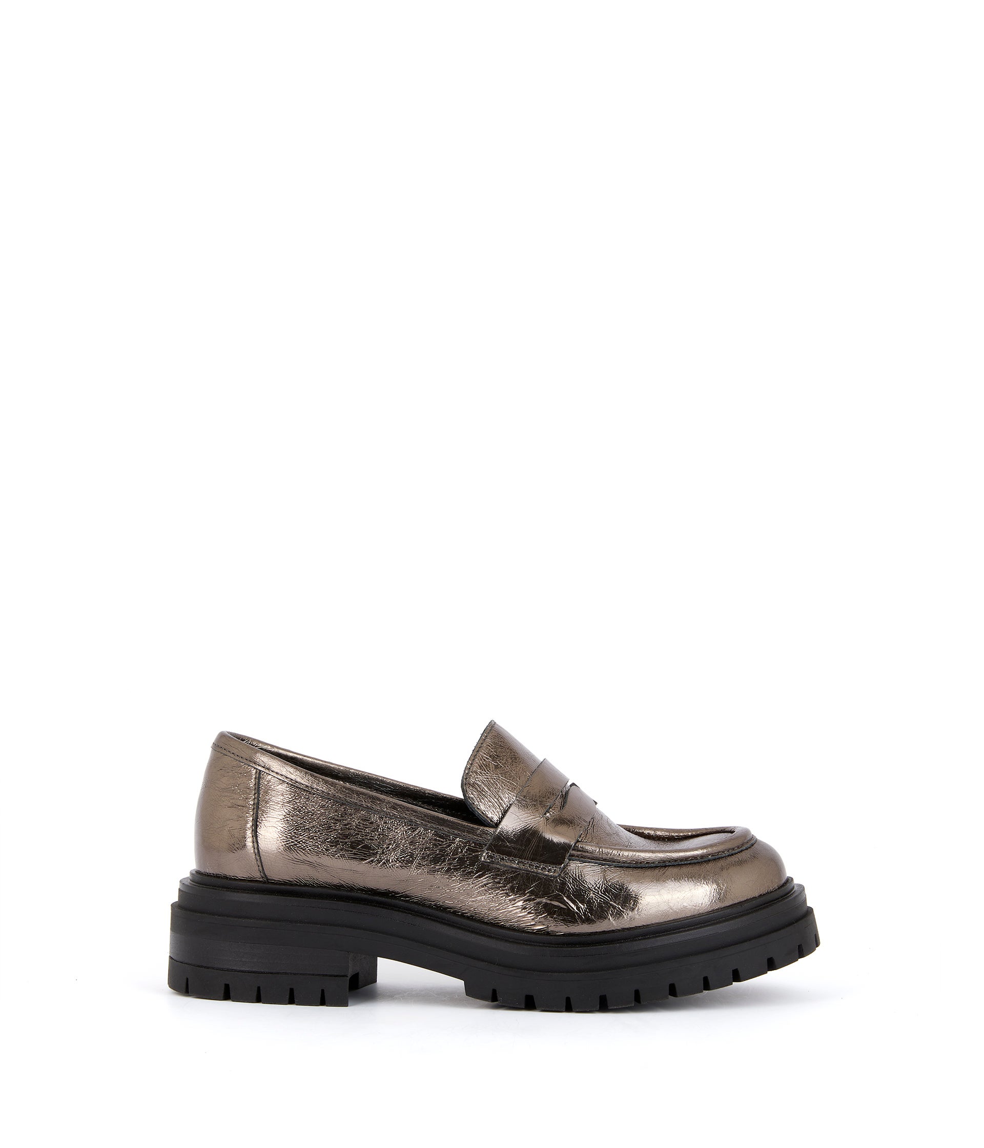 Mocassins cuir argenté Angelika