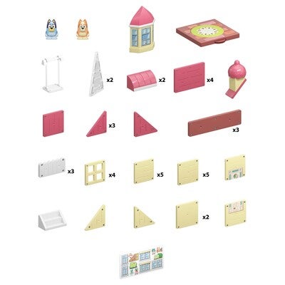 Bluey Tile Town Bluey Heeler House Magnetsett 46 Brikker