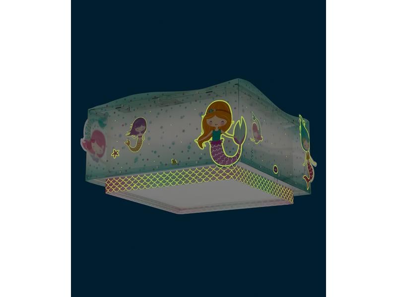 Dalber Deckenlampe Mermaids Deckenleuchte mit Doppelschirm für Kinderzimmer