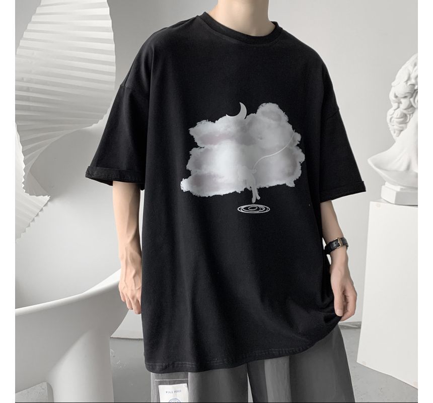 Wewewow - T-shirt met ronde hals en elleboogmouwen