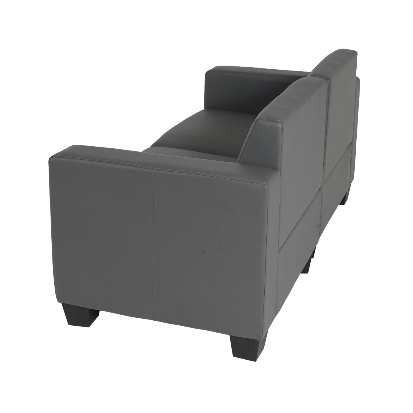 Modular 2-Sitzer Sofa Couch Moncalieri, Kunstleder ~ dunkelgrau