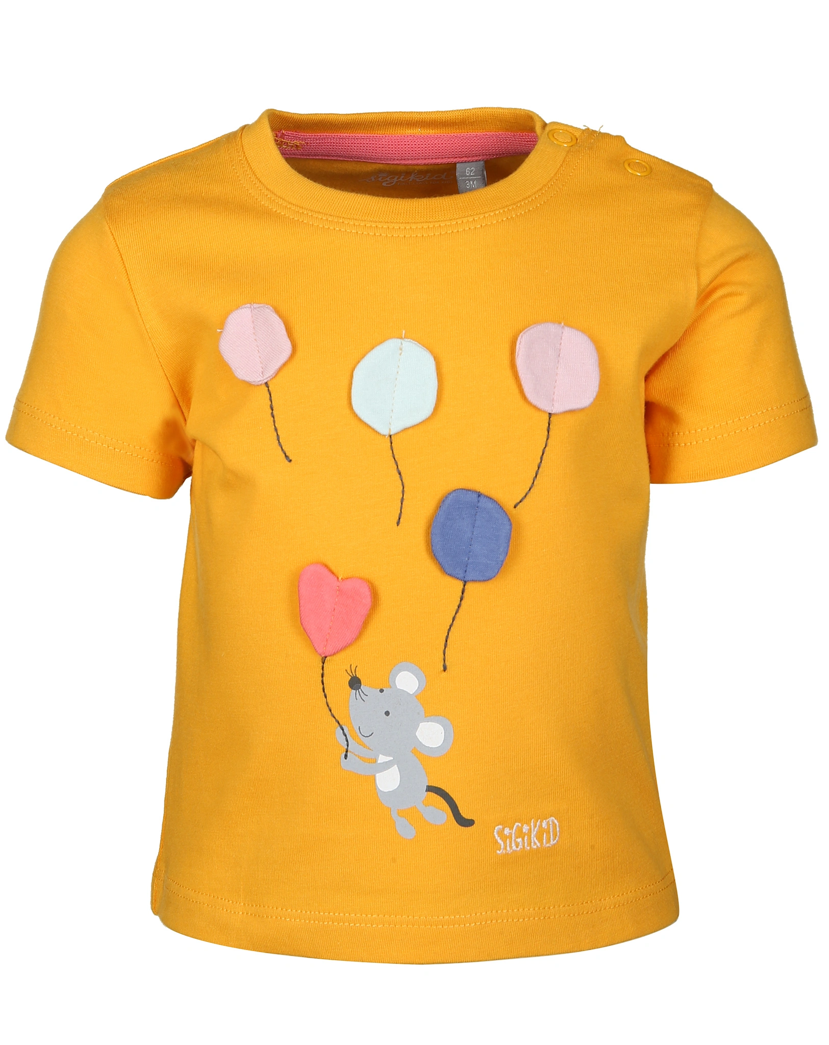 T-Shirt MOUSE WITH BALLONS in orange