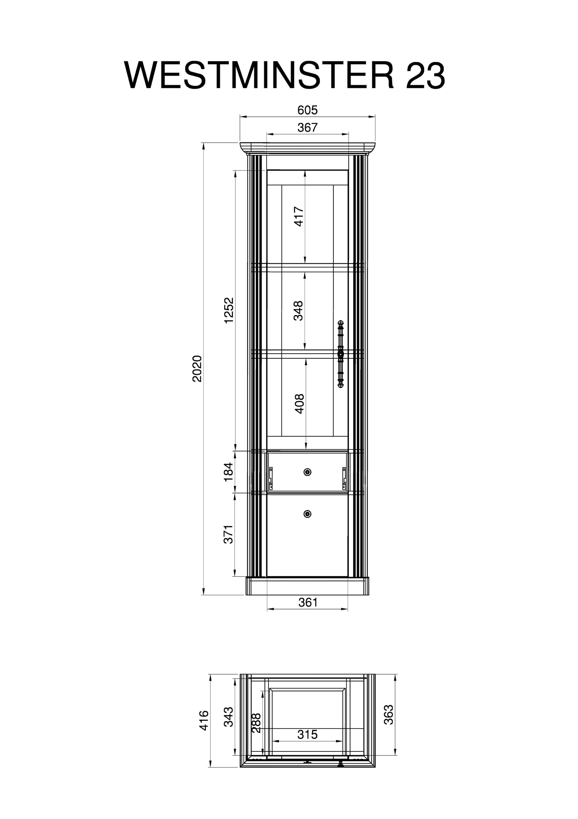 Home affaire Wohnwand »Westminster TOPSELLER!« Set, Vitrine, Lowboard, Kommode, Wandregal, 4 Stk. tlg.