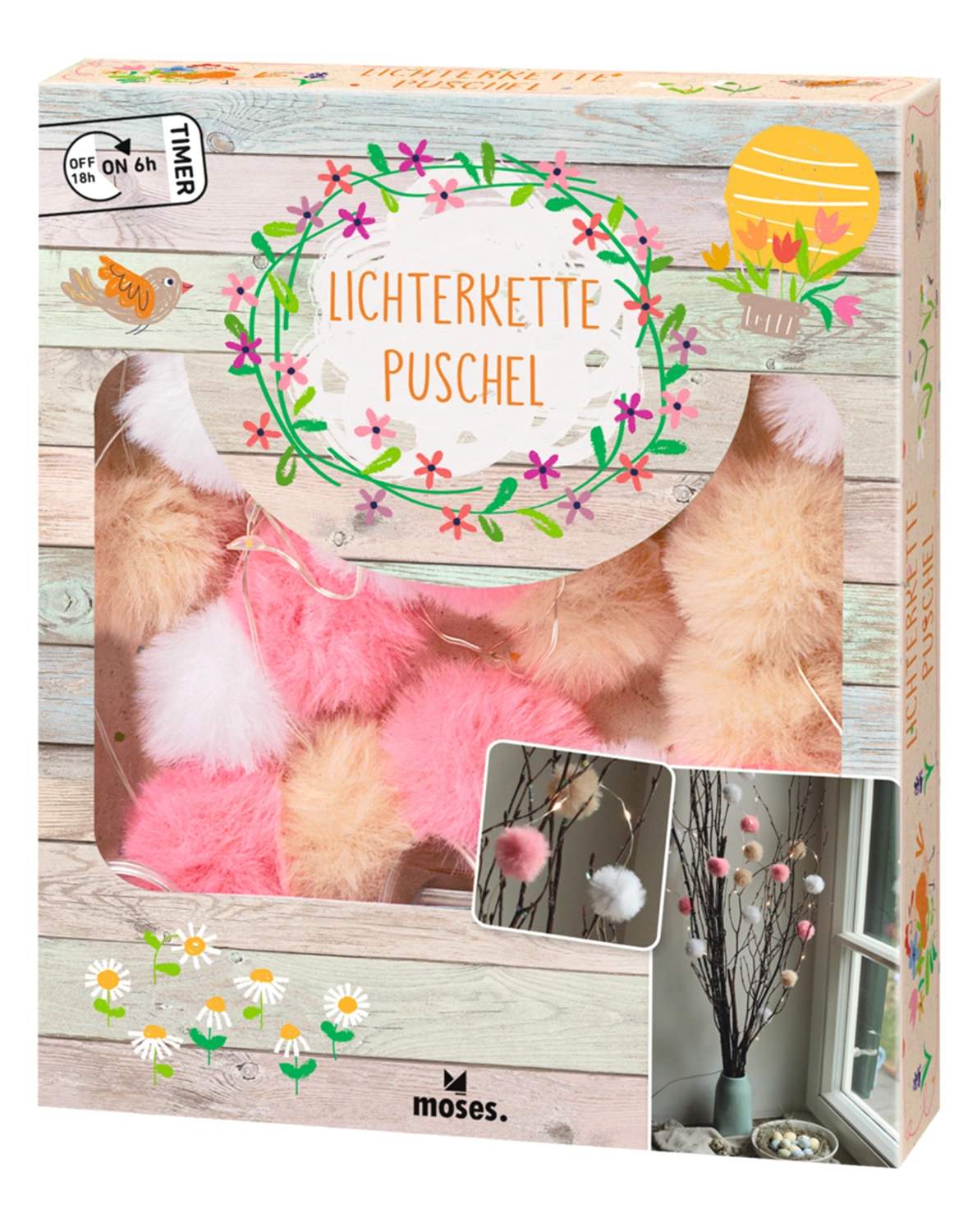Lichterkette PUSCHEL in rosa