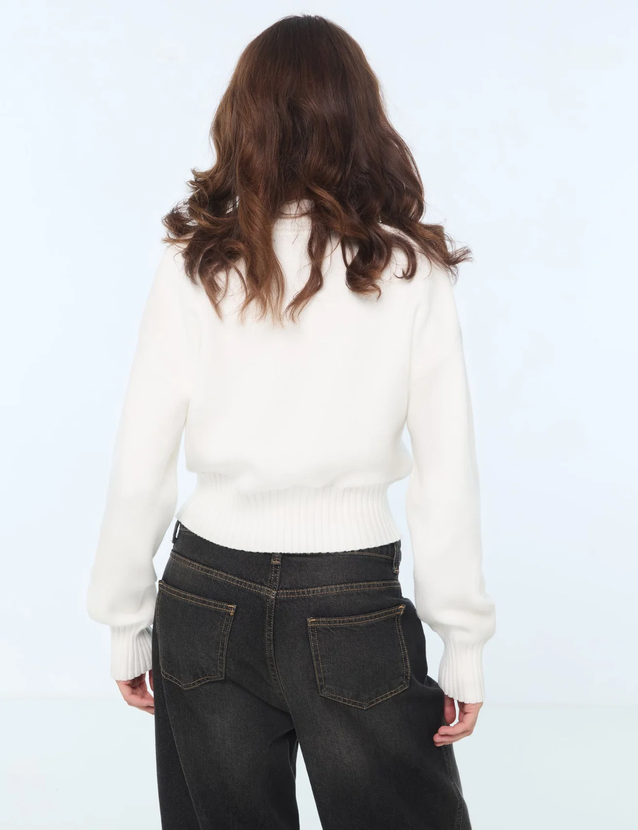 Pull col montant blanc