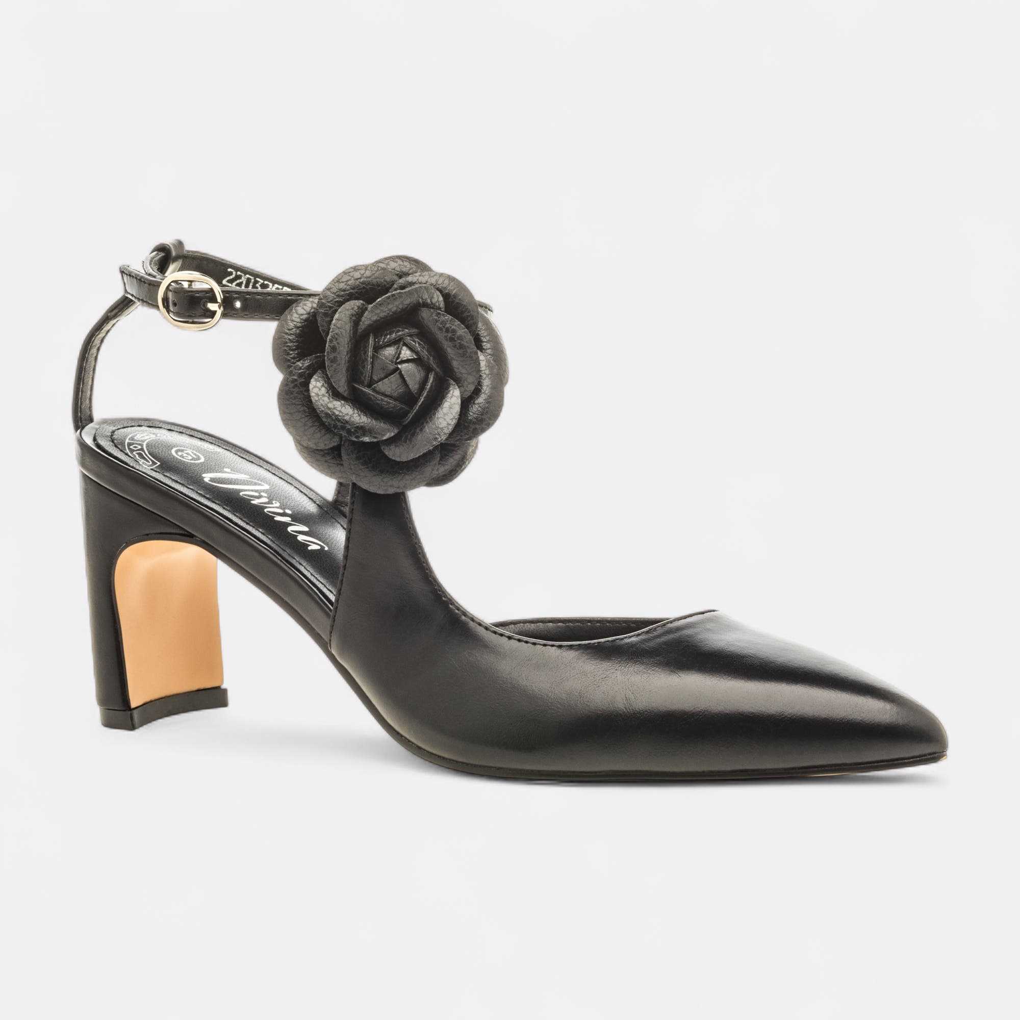 Escarpins avec bride arrière à talon Femme noir