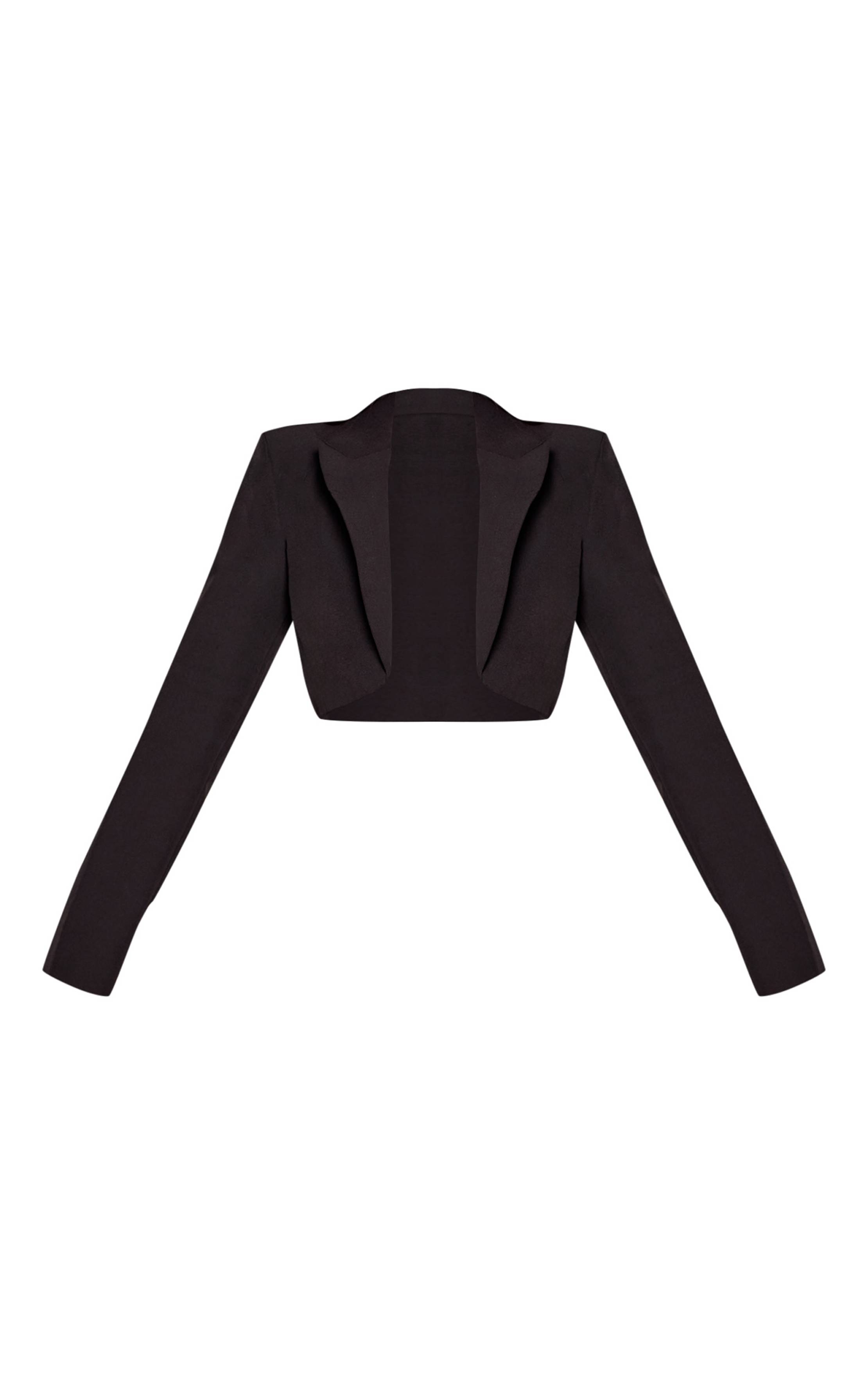 Noir Blazer Court Ajusté Shape Ensemble Coordonné