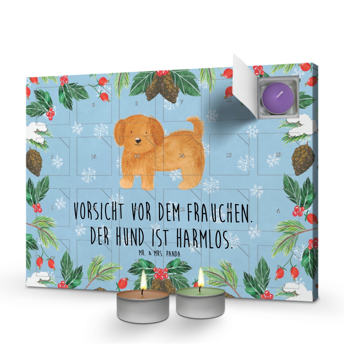Mr. & Mrs. Panda Geurkaars Adventskalender Hond Fluffy - Pastelblauw