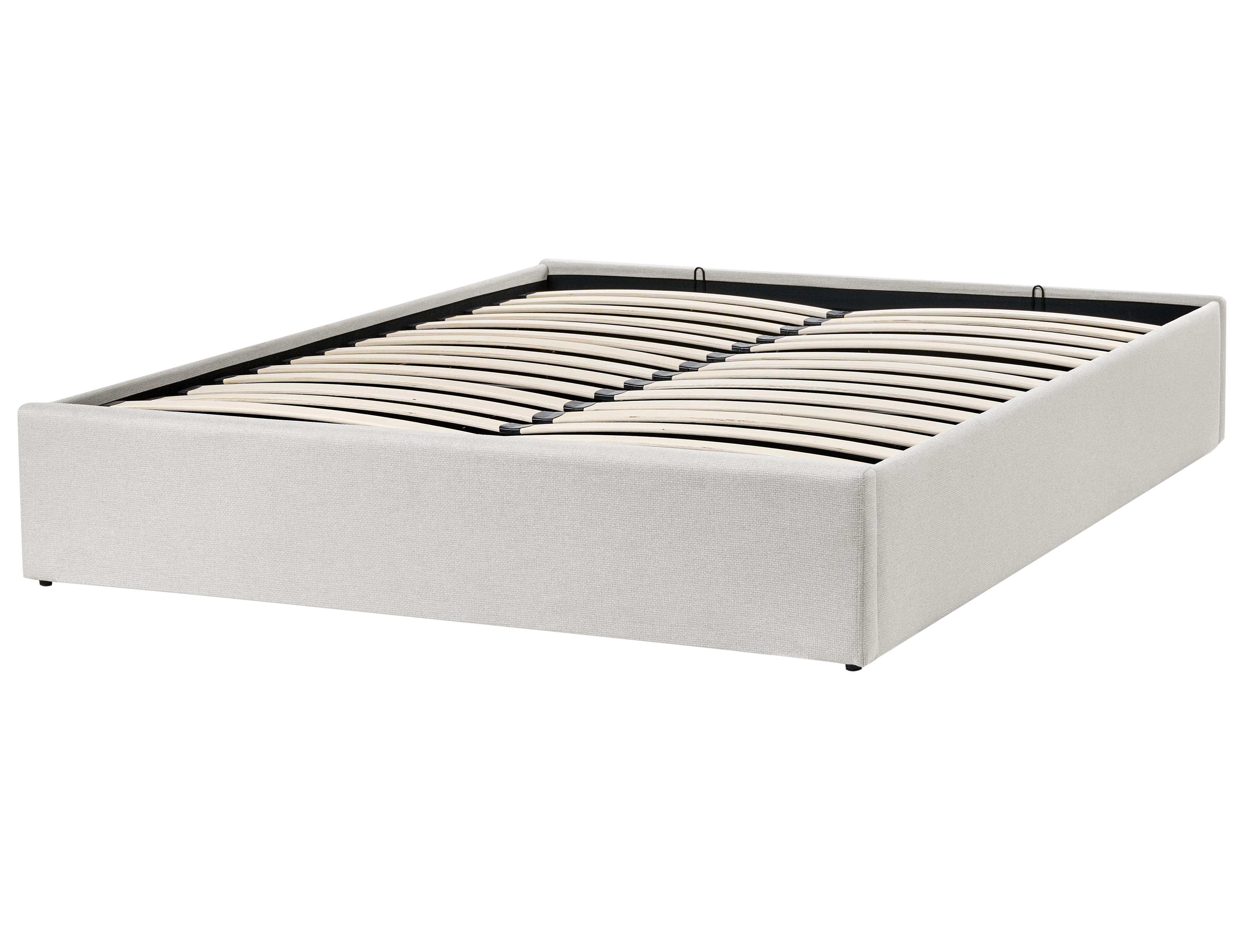 Opbergbed zonder hoofdbord Stof DINAN 140 x 200 cm Lichtbeige