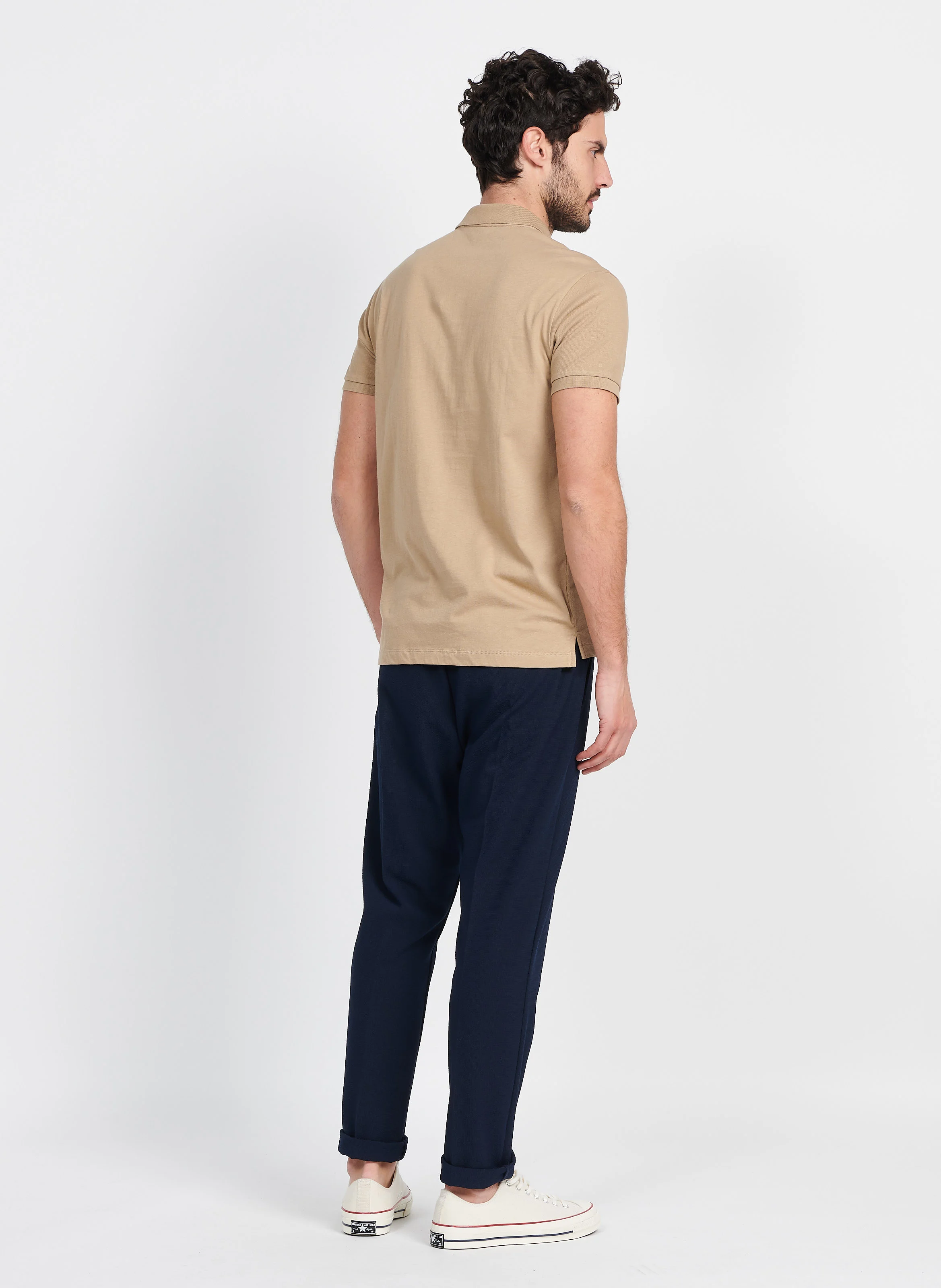 Pantalon carotte élastique | Bleu