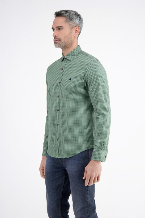 Lerros groene heren overhemd