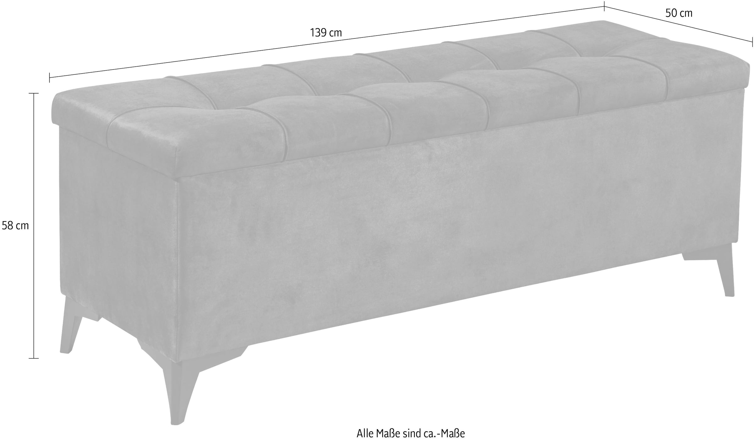 ED EXCITING DESIGN Truhenbank »Oregon« Breite 140cm, Bettbank mit Stauraum