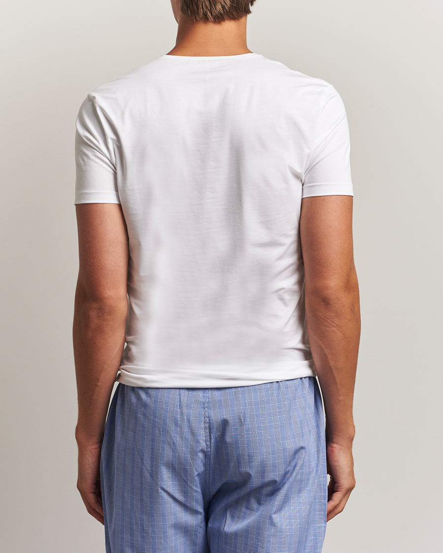 Derek Rose Pima Cotton V-Neck T-Shirt White