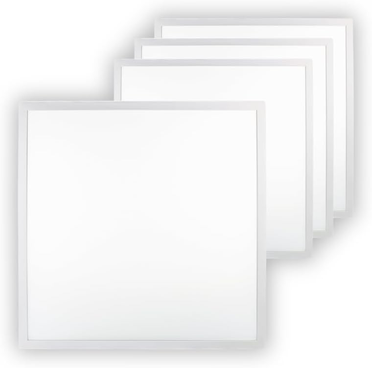 4x LED Panel 62x62 cm - 36W 4000K Neutralweiß 3600lm flimmerfrei - flache Einbauleuchte für Rasterdecke - LED Deckenleuchte Rasterleuchte Paneele - mit 230V Marken-Netzteil - 620x620x9mm